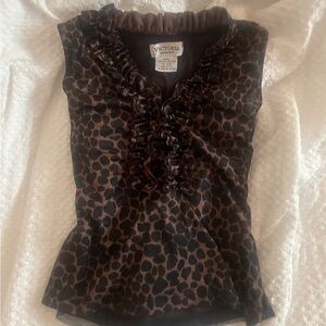 Victoria's Secret Cheetah Print Ruched Sleeveless Blouse